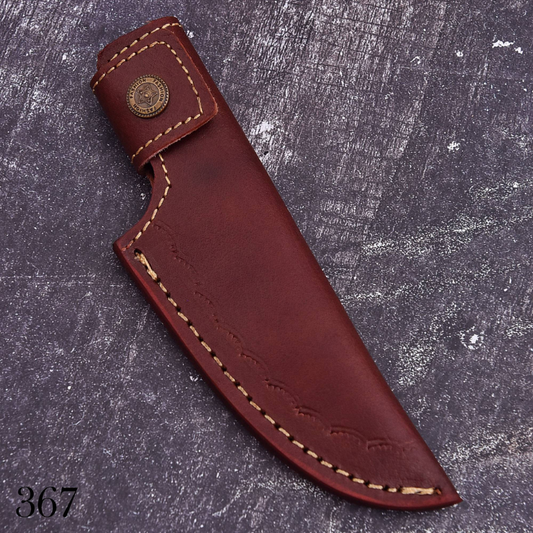 Custom Brown Leather Knife Sheath – Handmade Fixed Blade Sheath with Snap Closure – product image 1