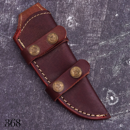 Custom Brown Leather Knife Sheath – Handmade Fixed Blade Sheath with Double Snap Straps – product image 1