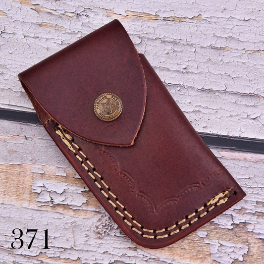 Handmade Brown Leather Fixed Blade Knife Sheath – Snap Flap Carry Cover – product image 1