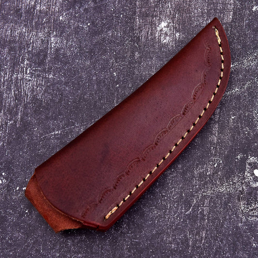 Custom Brown Leather Knife Sheath – Handmade Fixed Blade Carry Cover – product image 2