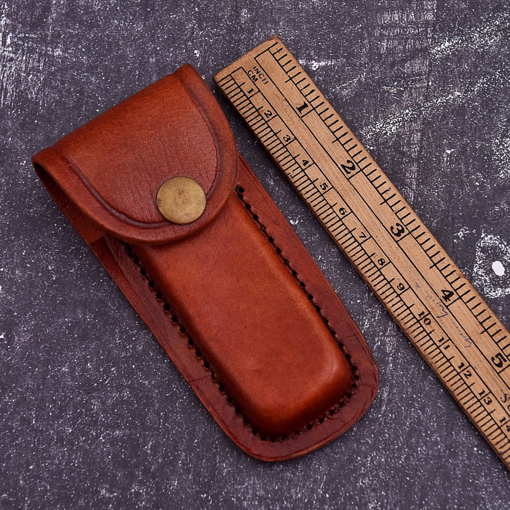 leather knife sheath with snap button