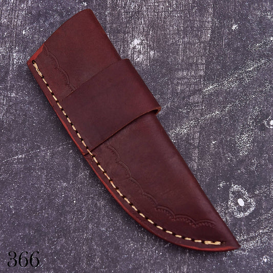 Handmade Brown Leather Fixed Blade Knife Sheath – Single Strap Belt Carry Cover – product image 2