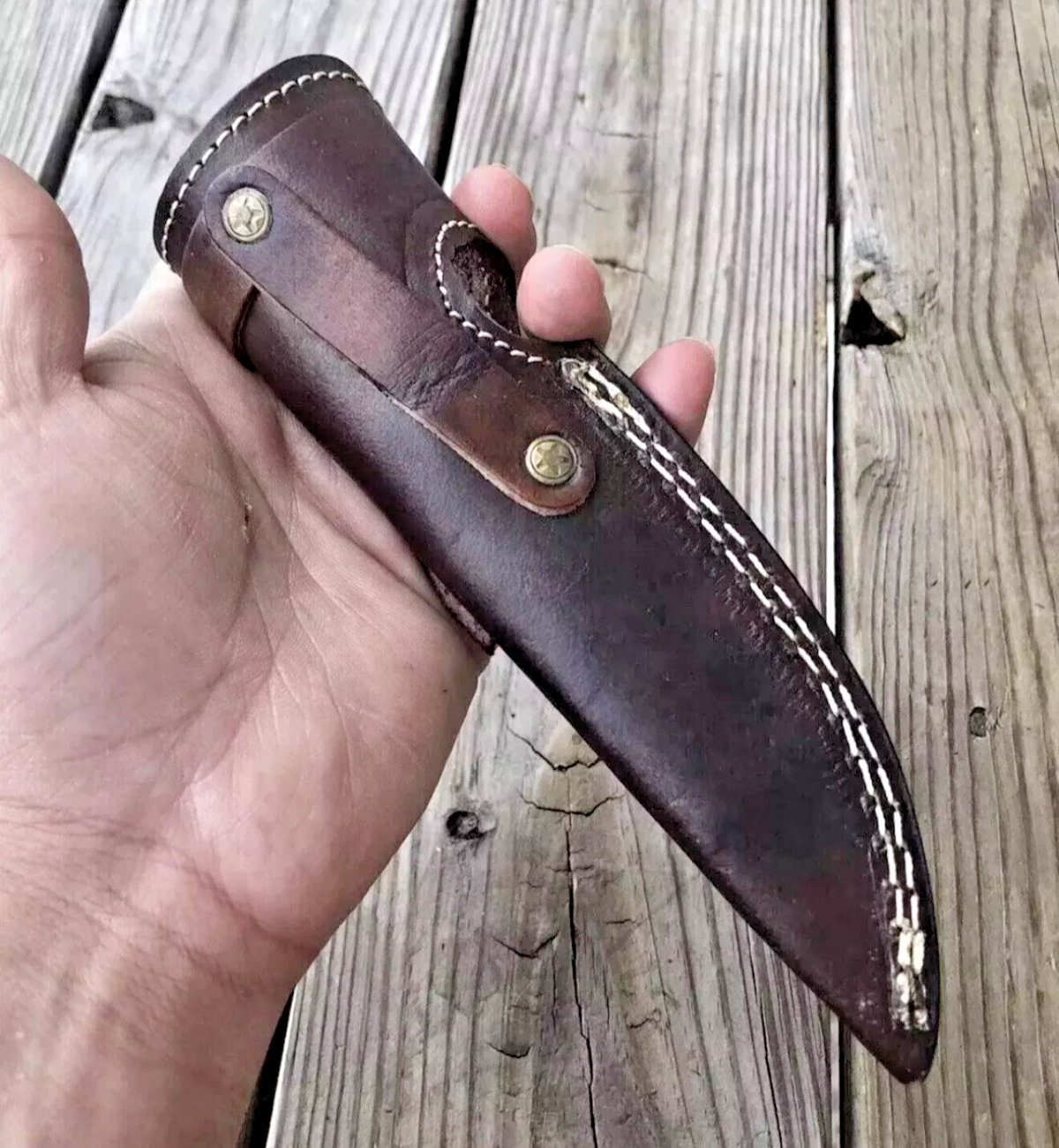 Handmade Fix Blade Knife Leather Sheath Holster Knives Case Vertical Belt Carry - Image 2