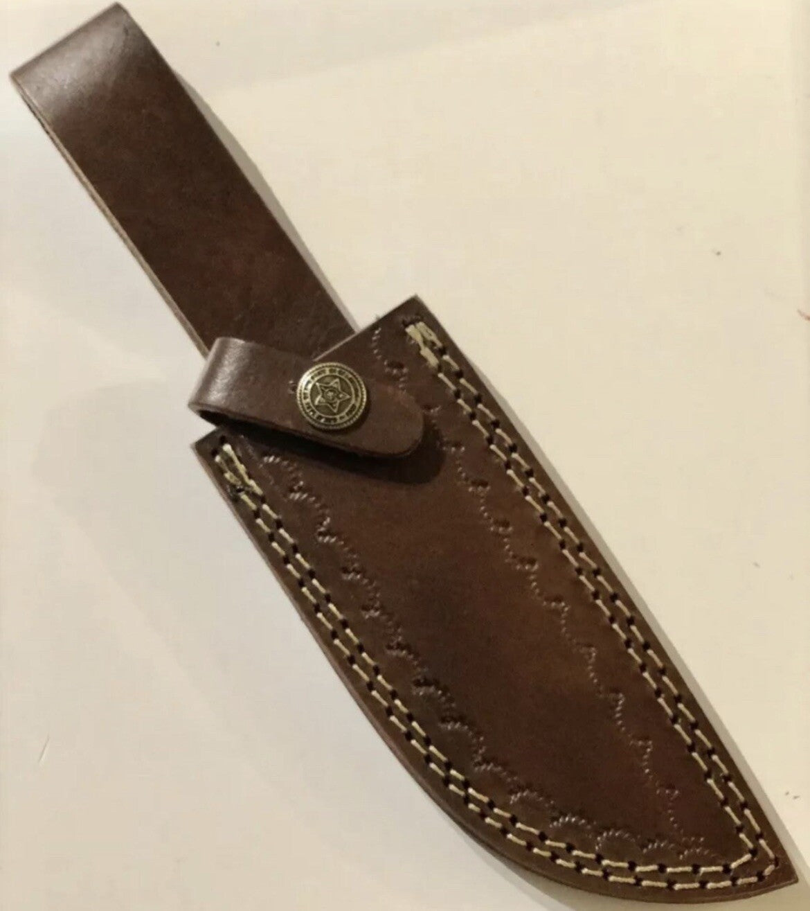 Custom Handmade Damascus Steel Hunting Skinning Knife Deer Stag Handle Guthook - Image 6