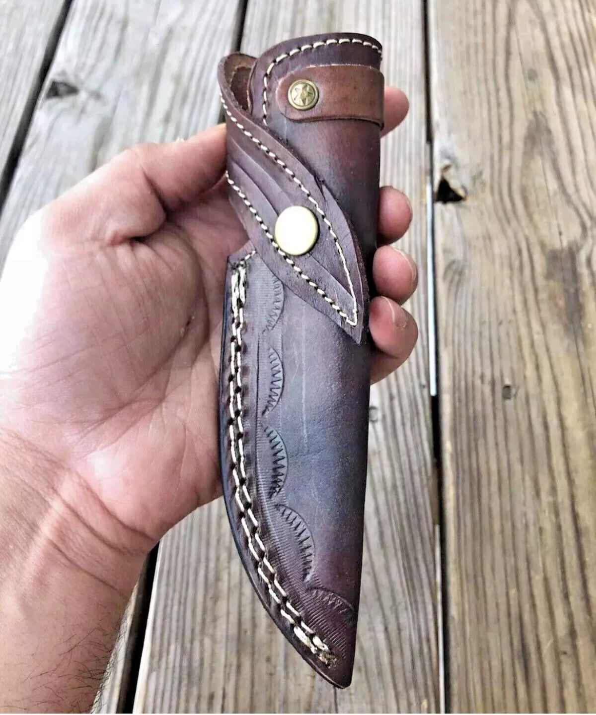Handmade Fix Blade Knife Leather Sheath Holster Knives Case Vertical Belt Carry - Image 3