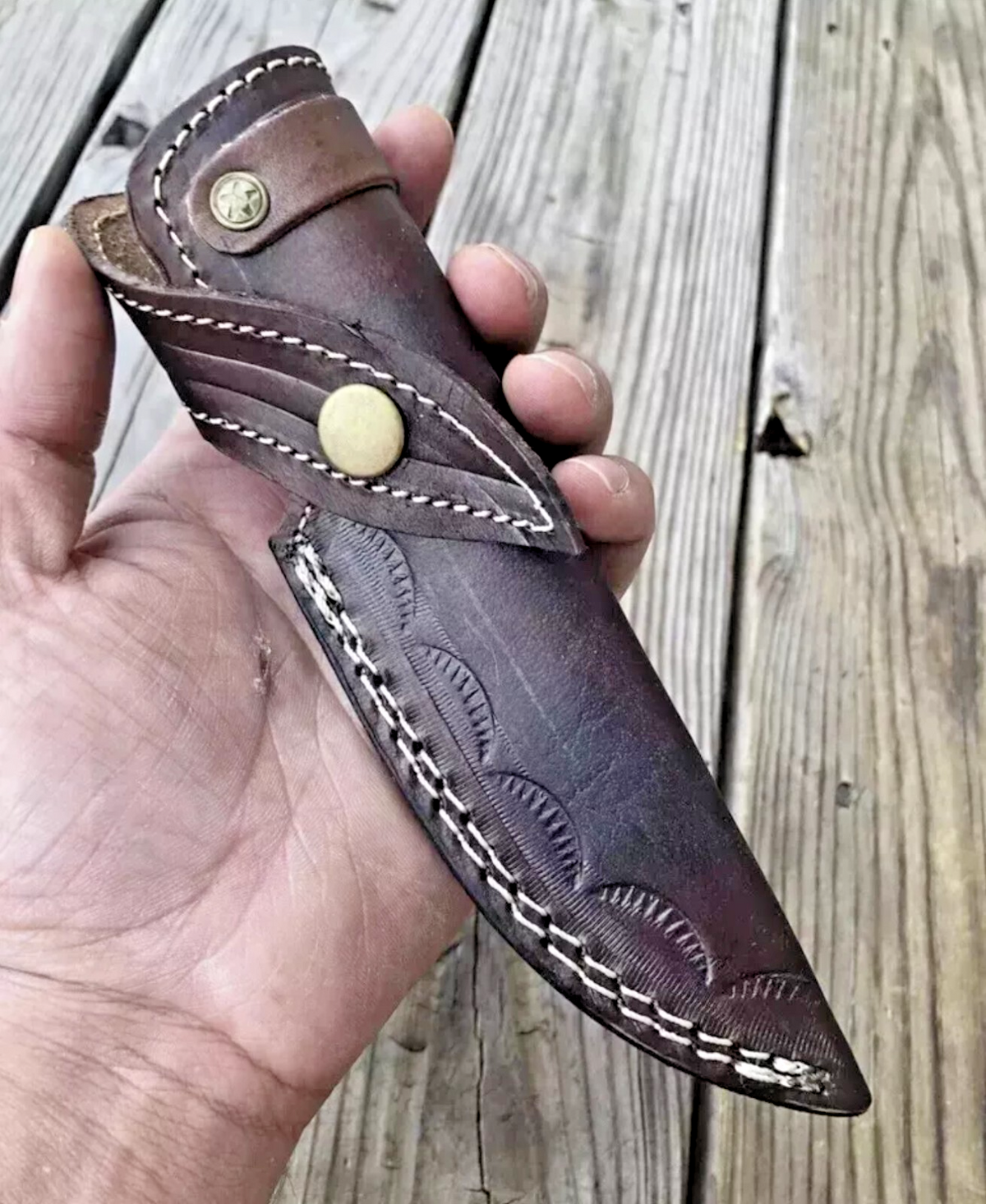 Handmade Fix Blade Knife Leather Sheath Holster Knives Case Vertical Belt Carry - Image 1